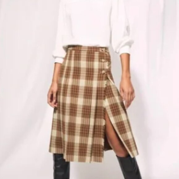 Aritzia Wilfred Trissy Check Skirt size 6 #73680 - Picture 1 of 8